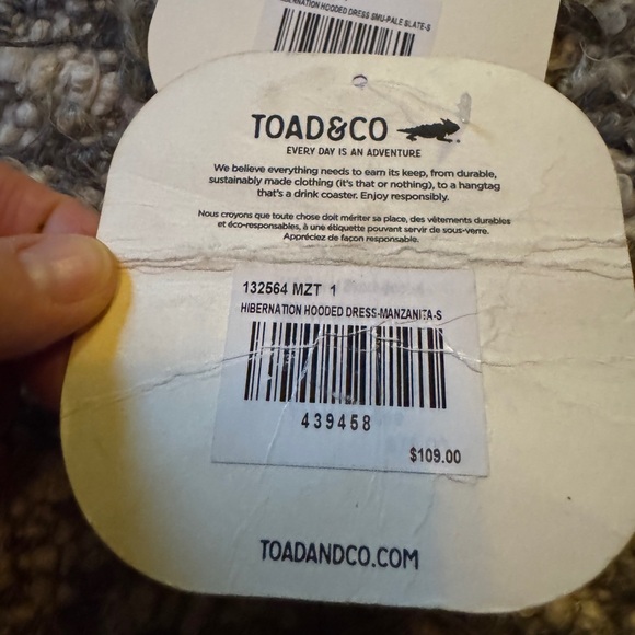 Toad&Co Intermosso Hooded dress with pockets NEW manzanita maroon Title Nine S - Picture 10 of 10